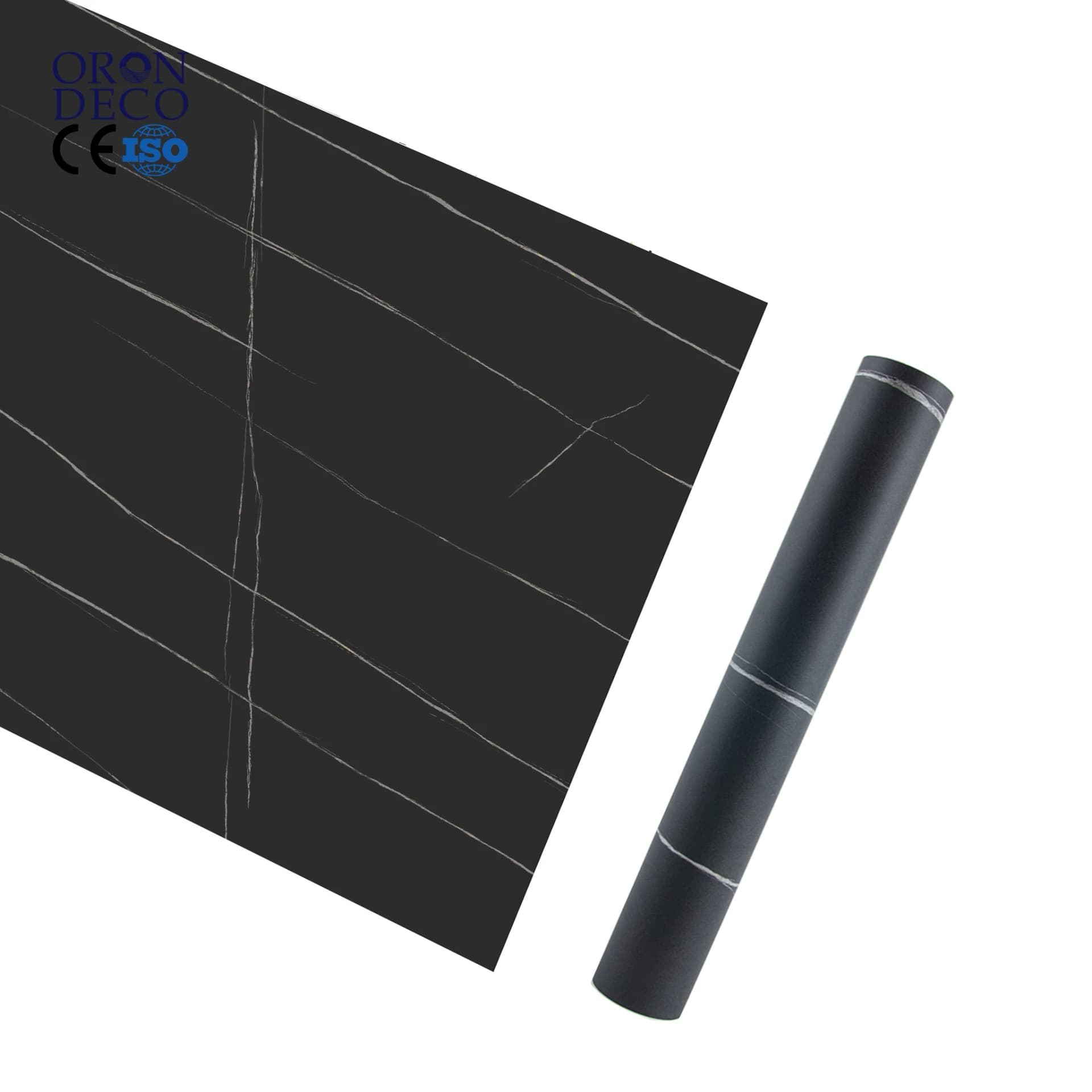 COWINLIFE DECO Black Matte Marble Sticker PVC Peel and Stick Kitchen Wallpaper Self Adhesive for Home Furniture Decorative Wholesale