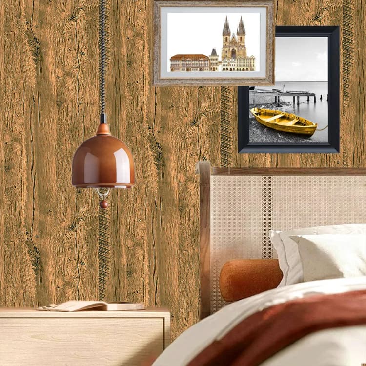 COWINLIFE DECO Wood Design Self Adhesive Pvc Textured Wallpaper Luxury Home Decoration for Wall Vinyl Papier Peint 3d for Living Room detail 2