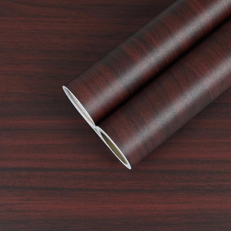 COWINLIFE DECO Wall Stickers Red Wood Textured 3d Wallpaper Vinyl Peel and Stick on Tiles for Wall Paints House Decoration Interior detail 1