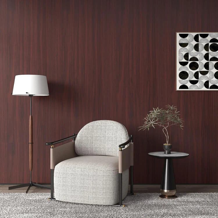 COWINLIFE DECO Wall Stickers Red Wood Textured 3d Wallpaper Vinyl Peel and Stick on Tiles for Wall Paints House Decoration Interior detail 5