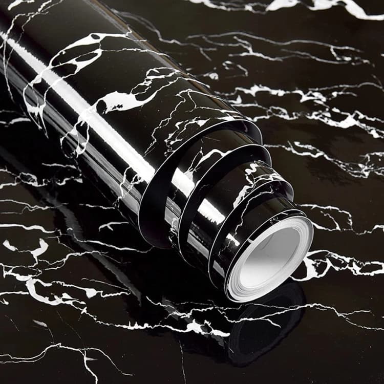 COWINLIFE DECO Wall Stickers Matte Marble Sticker Black Peel and Stick PVC Wallpaper Rolls Papier Peint for Home Decor 3d Wall Panel detail 8