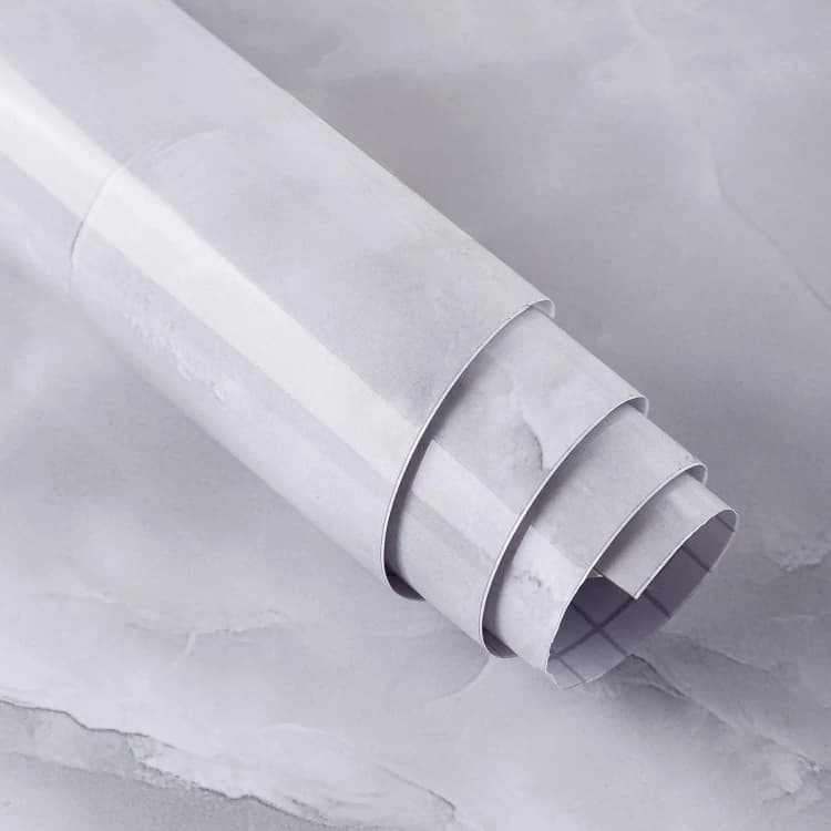 COWINLIFE DECO ECO Marble Sticker Gray Wave Self-Adhesive PVC 3d Wallpaper Roll House Decor Wall Decoration Items Marble Coffee Table detail 1