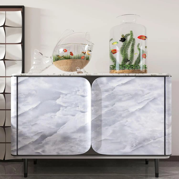 COWINLIFE DECO ECO Marble Sticker Gray Wave Self-Adhesive PVC 3d Wallpaper Roll House Decor Wall Decoration Items Marble Coffee Table detail 4
