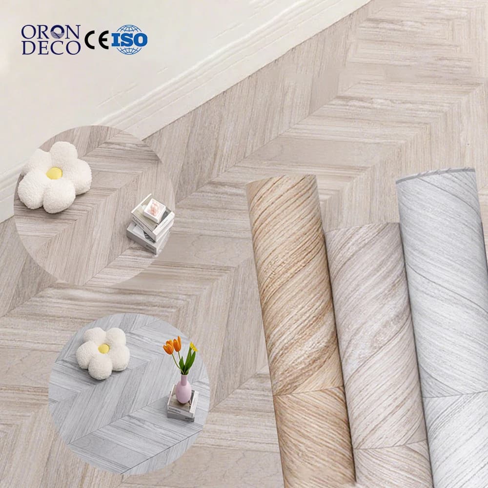 COWINLIFE DECO Wood 3d Home PVC Floor Sticker Adhesive Waterproof Peel and Stick Wallpaper Home Decoration Luxury Plastic Flooring
