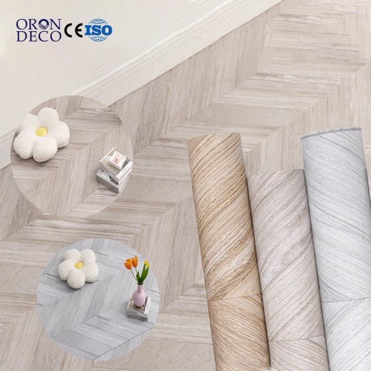 COWINLIFE DECO Wood 3d Home PVC Floor Sticker Adhesive Waterproof Peel and Stick Wallpaper Home Decoration Luxury Plastic Flooring detail 1