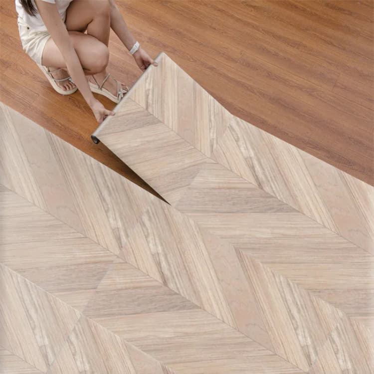 COWINLIFE DECO Wood 3d Home PVC Floor Sticker Adhesive Waterproof Peel and Stick Wallpaper Home Decoration Luxury Plastic Flooring detail 3