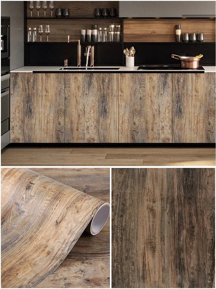 COWINLIFE DECO Wood Self-adhesive Textured Wallpaper for Wall PVC Self-adhesive Kitchen 3d Home Bathroom Rolls Wall Panels Paper detail 3