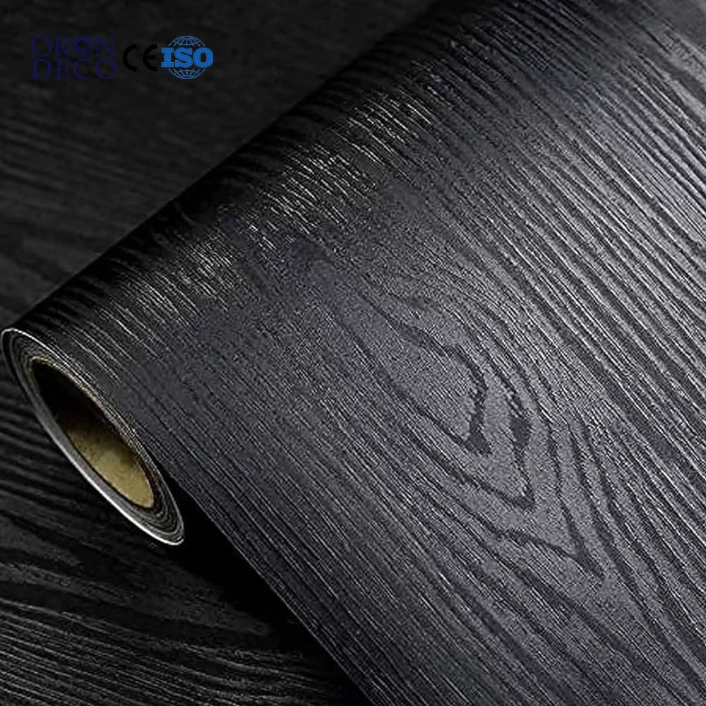 COWINLIFE Thick Wood Grain Wallpaper Peel and Stick Wood Wallcovering Sticker PVC Self-adhesive Wallpaper for Kitchen Wrap Home Decor