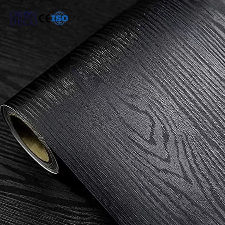 COWINLIFE Thick Wood Grain Wallpaper Peel and Stick Wood Wallcovering Sticker PVC Self-adhesive Wallpaper for Kitchen Wrap Home Decor detail 1