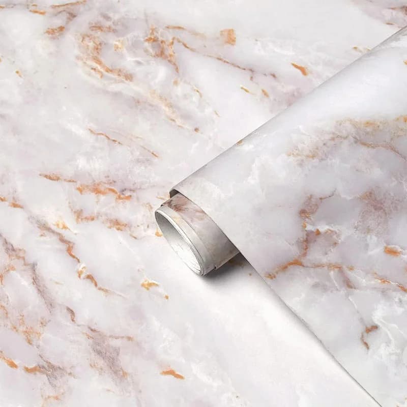 NEW White Matt Marble Gold Line Marble Waterproof Pvc Self Adhesive Marble Decorative Stickers  for Bathroom Kitchen Countertop