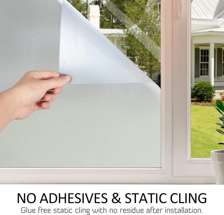 COWINLIFE DECO Factory Price Wholesale Frosted Window Privacy Glass Film Static Cling Adhesive Reusable for Bedroom Home Decor Office detail 2