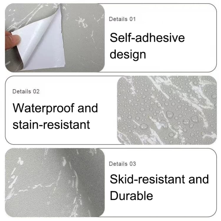 COWINLIFE DECO Matt Grayish-blue Marble Sticker Wall Paper 3d Home Self Adhesive Wallpaper Flooring Home Decoration Marble Wallpaper detail 2