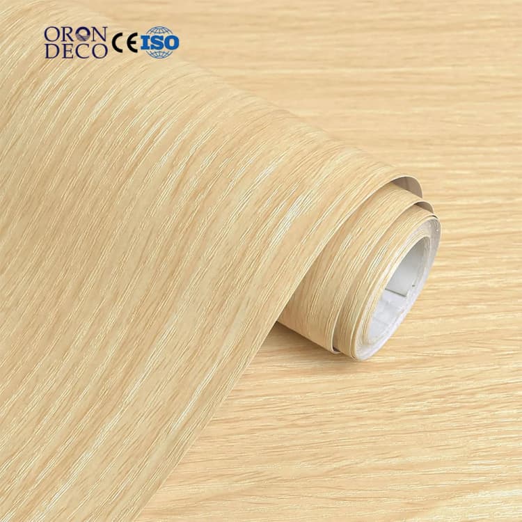 COWINLIFE DECO Wood Grain Stickers Wall Paper 3d Home Luxury Wallpaper Home Decor Counter Top Cover Peel and Stick Wallpaper Roll detail 1