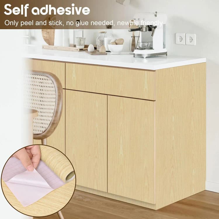 COWINLIFE DECO Wood Grain Stickers Wall Paper 3d Home Luxury Wallpaper Home Decor Counter Top Cover Peel and Stick Wallpaper Roll detail 4