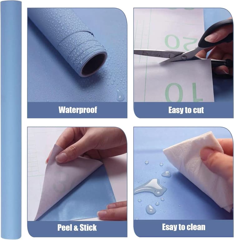 COWINLIFE DECO PVC Solid Vinyl Self Adhesive Contact Paper Peel & Stick Waterproof Color Wallpaper for Kitchen Home Decor Wall Decor detail 3