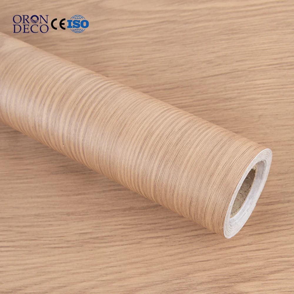 COWINLIFE DECO Wood Grain 3d Wood Household Renovation Kitchen Wall Sticker Customized Home Decor Selfadhesive Wallpaper for Bedroom