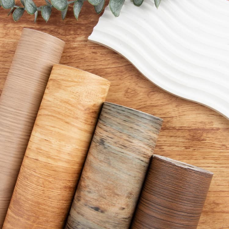 COWINLIFE DECO Wood Grain 3d Wood Household Renovation Kitchen Wall Sticker Customized Home Decor Selfadhesive Wallpaper for Bedroom detail 2