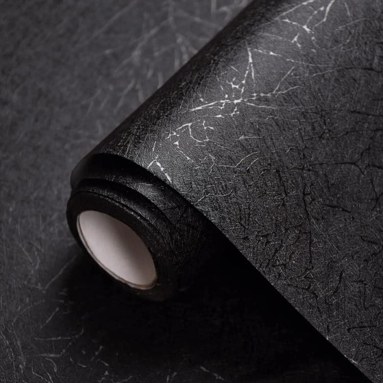COWINLIFE 3D Embossed Black Textured Wallpaper Peel and Stick Self Adhesive Vinyl Silk Wallpaper for Wall Decoration detail 1