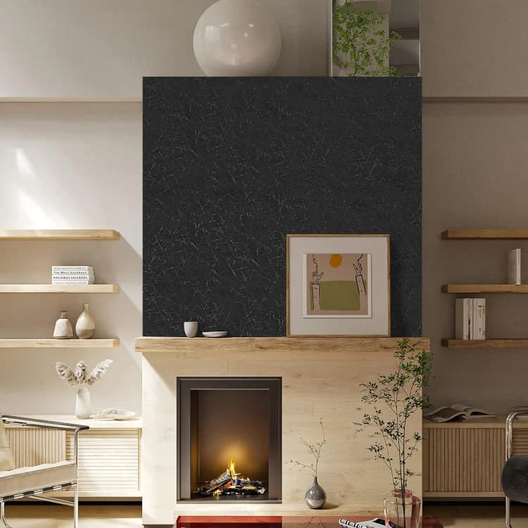 COWINLIFE 3D Embossed Black Textured Wallpaper Peel and Stick Self Adhesive Vinyl Silk Wallpaper for Wall Decoration detail 6