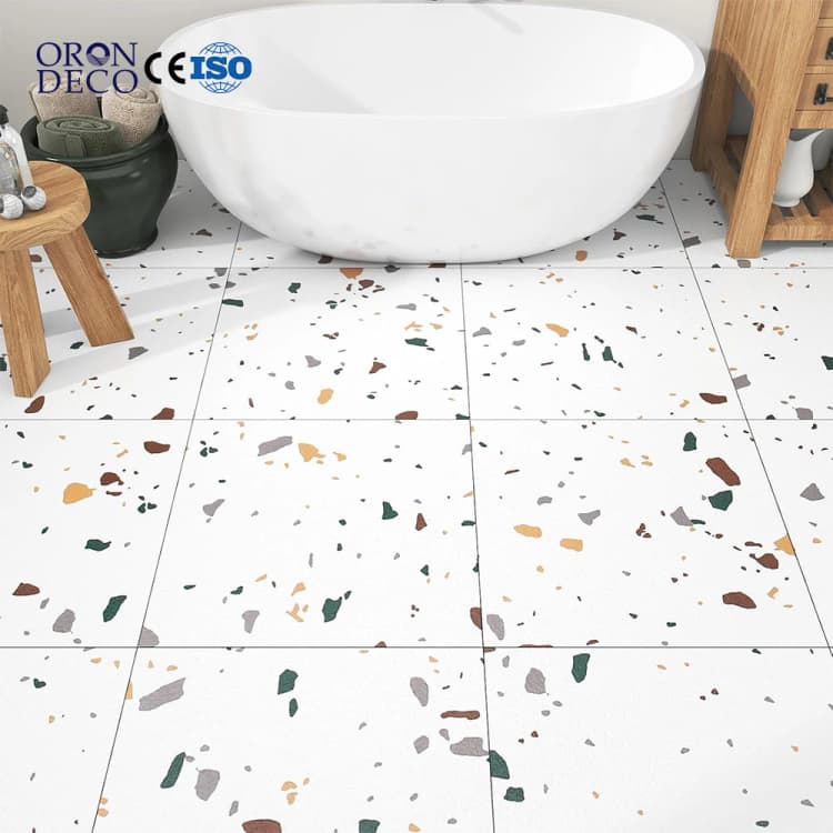 COWINLIFE DECO Wholesale Room Decor Waterproof Materials Self-Adhesive Pvc Plastic Flooring Sticker Home Decor Luxury Vinyl Flooring detail 1