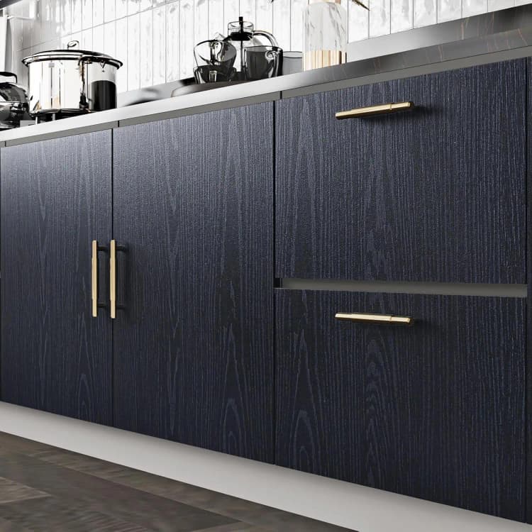 COWINLIFE DECO Black Wood Grain Waterproof Wallpaper Self-Adhesive PVC Peel and Stick Rolls for Luxury Kitchen Countertop Furniture detail 2