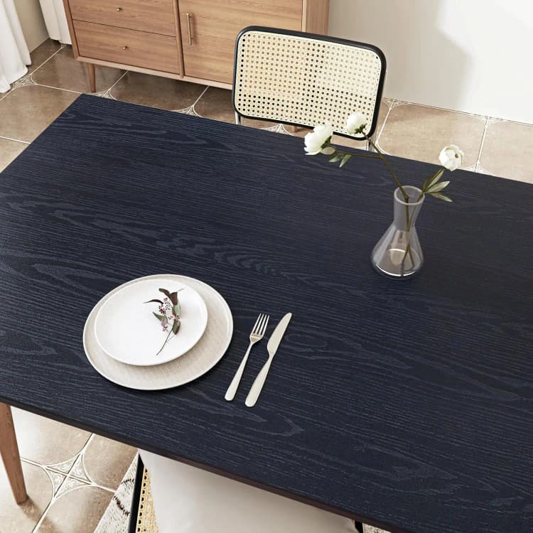 COWINLIFE DECO Black Wood Grain Waterproof Wallpaper Self-Adhesive PVC Peel and Stick Rolls for Luxury Kitchen Countertop Furniture detail 3