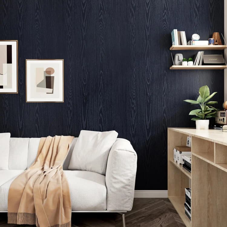 COWINLIFE DECO Black Wood Grain Waterproof Wallpaper Self-Adhesive PVC Peel and Stick Rolls for Luxury Kitchen Countertop Furniture detail 4
