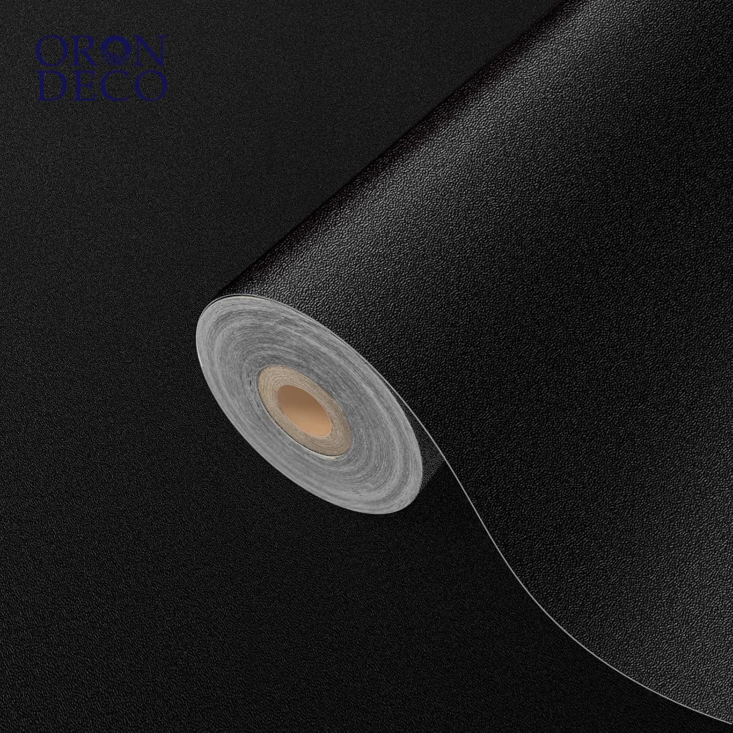 COWINLIFE DECO Solid Colour Wallpaper Rolls 23.5 Inch X196.7inch Self Adhesive Peel Stick Modern Cheap Black Textured Wallpaper Home