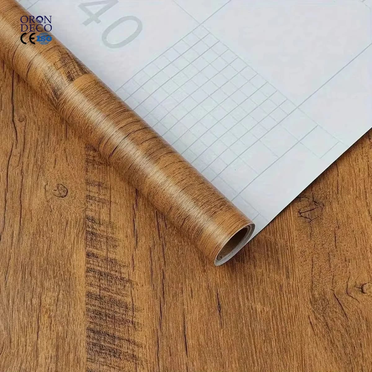 COWINLIFE DECO Vinyl Wood Textured Bricks Wall Stickers Adhesive Paper & Film Wallpaper Rolls Countertops House Decoration Interior