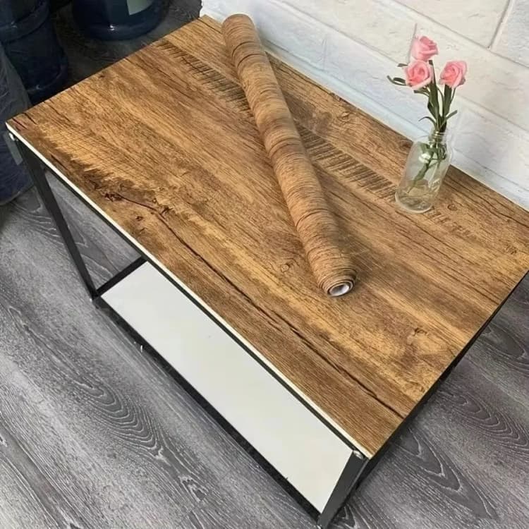 COWINLIFE DECO Vinyl Wood Textured Bricks Wall Stickers Adhesive Paper & Film Wallpaper Rolls Countertops House Decoration Interior detail 2