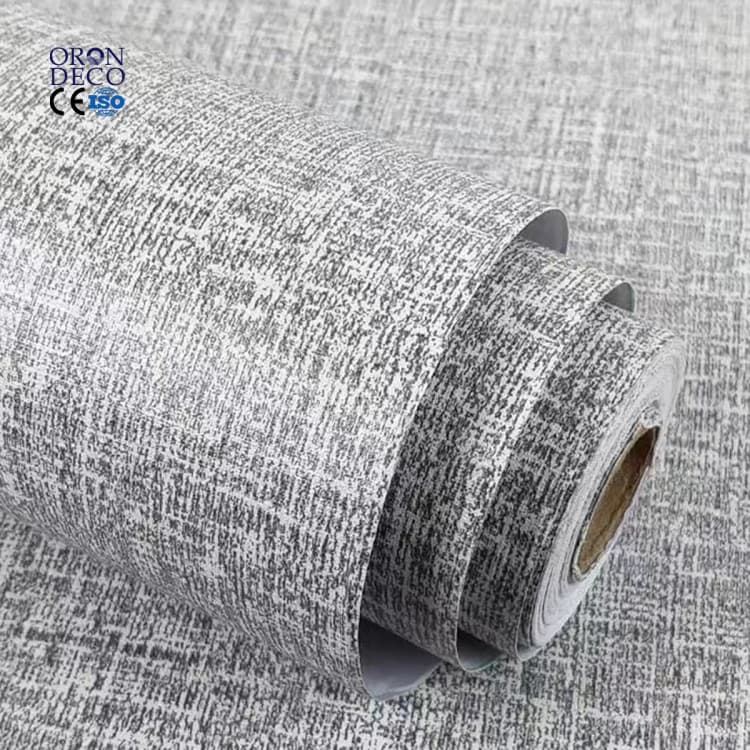 COWINLIFE Linen PVC Self Adhesive 3d Wallpaper Rolls for Bedroom Peel & Stick Fabric Wallpapers Waterproof Papier Peint Sticker Sheet detail 1