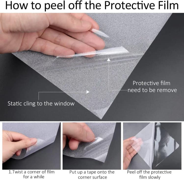 COWINLIFE DECO Window Tint Film Window Privacy Glass Cover for Office Decorative Films Vinyl Wrap Wallpaper Rolls 48" X 790" Inch detail 5