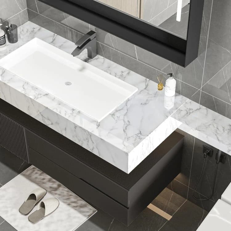 COWINLIFE DECO Marble Contact Paper for Kitchen Glossy Self Adhesive Grey Wallpaper Peel and Stick Waterproof Marble Paper Sticker detail 3