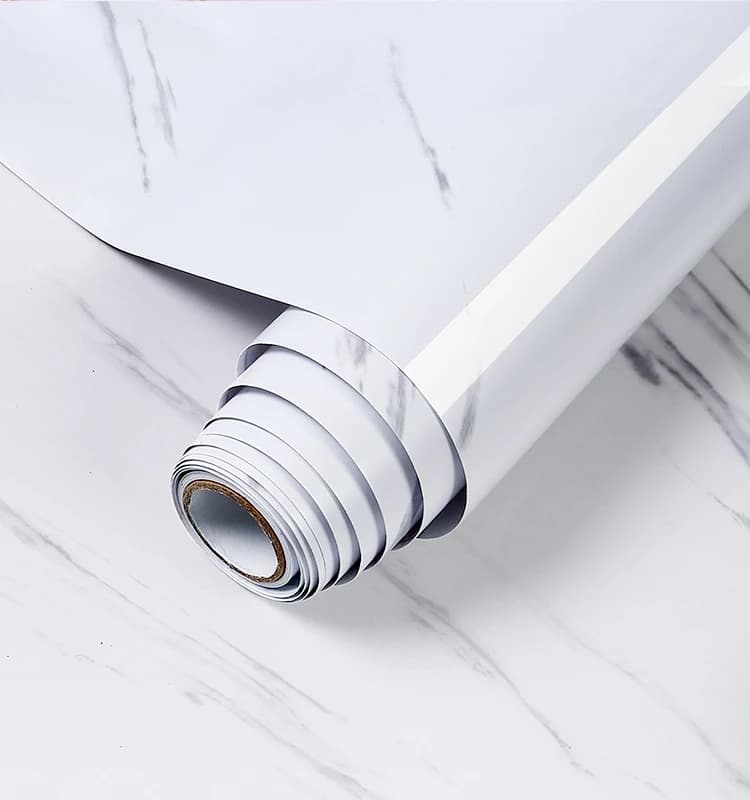 COWINLIFE DECO Marble Contact Paper for Kitchen Glossy Self Adhesive Grey Wallpaper Peel and Stick Waterproof Marble Paper Sticker detail 8