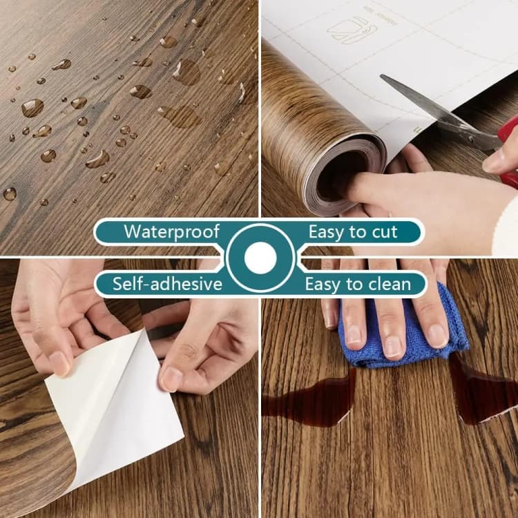 COWINLIFE DECO 3d Natural Wood Wallpaper Adhesive Woodgrain Vinyl Wrap Interior Design PVC Peel and Stick Decorations for Home detail 6
