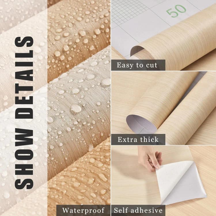 COWINLIFE DECO Peel and Stick PVC ECO 3d Wallpaper Wood Panel Tile Stickers Home Decor Textured Wall Covering Interior Products detail 3