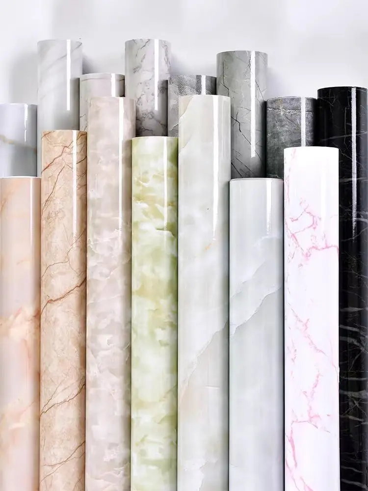 COWINLIFE Marble Sticker Kitchen Wrap Peel and Stick Self-Adhesive Wall Sticker Vinyl 3d Wallpaper Home Decoration Marble Rolls detail 2