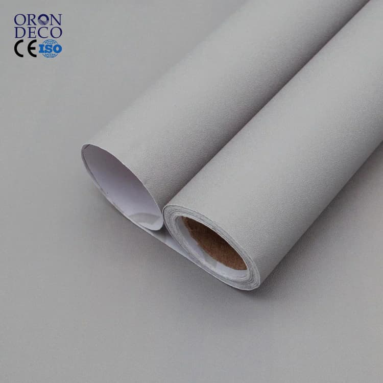 COWINLIFE DECO Matte Light Gray Wallpaper Peel and Stick Solid Colour Wall Sticker Waterproof Self Adhesive Wall Paper for Home detail 1