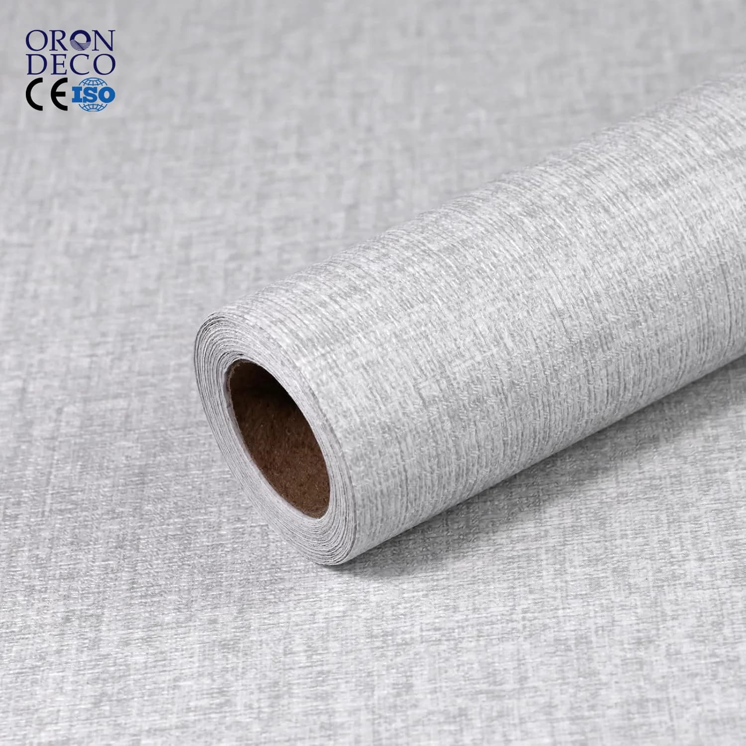 COWINLIFE DECO Grey Grasscloth Peel and Stick Wallpaper Faux Linen Removable Self Adhesive Vinyl Wallpaper for Bedroom Wall Covering