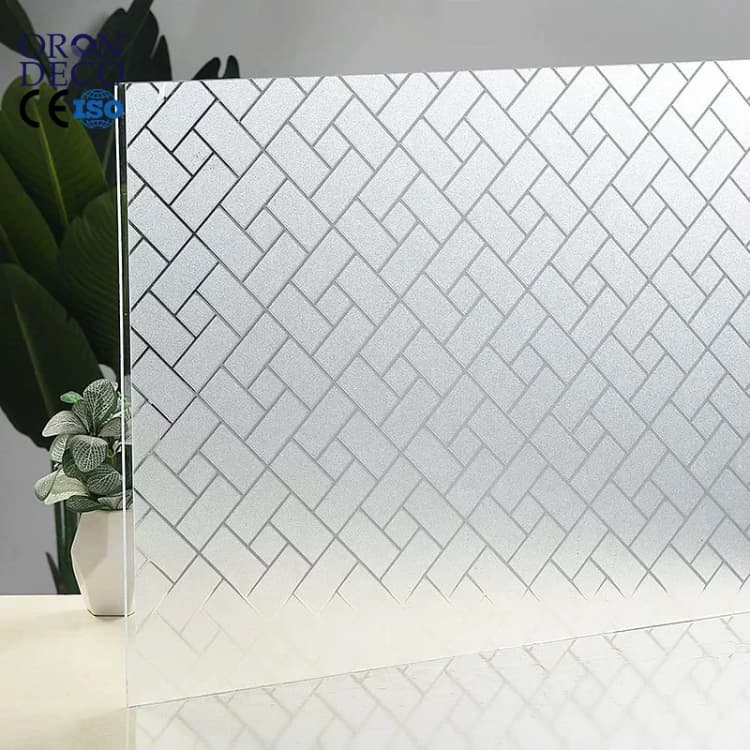COWINLIFE DECO Frosted Glass Window Privacy Film Decorative Removable Static Cling Sticker Self Adhesive Vinyl for Home Decoration detail 1