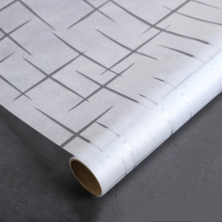 COWINLIFE DECO Self Adhesive Frosting Privacy Film for Glass Windows Static-Cling Decorative Window Cling UV Protection Cross Pattern detail 1