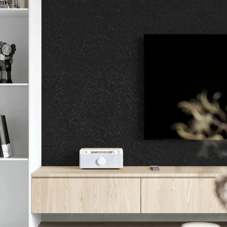 Black Wallpaper Silk Embossed Self Adhesive Peel and Stick 3D Bedroom Wallpaper Vinyl Wallpaper Cabinet Furniture detail 4