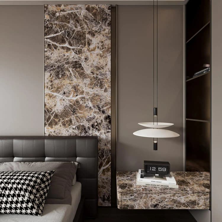 COWINLIFE DECO Brown Contact Paper Kitchen Wrap Wall Sticker Peel and Stick Self-Adhesive Vinyl Marble Sticker Wallpaper for Bedroom detail 5