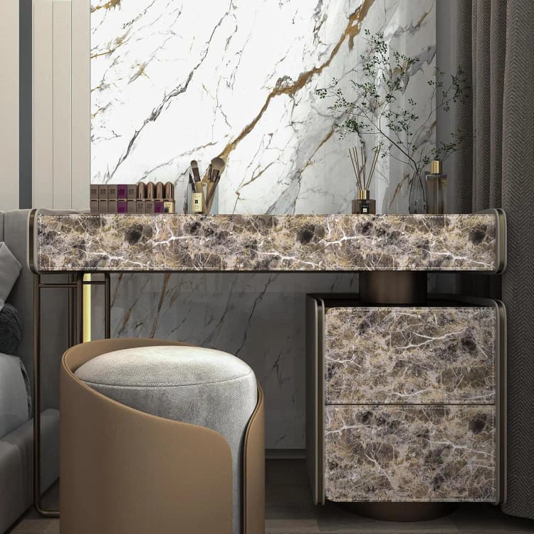 COWINLIFE DECO Brown Contact Paper Kitchen Wrap Wall Sticker Peel and Stick Self-Adhesive Vinyl Marble Sticker Wallpaper for Bedroom detail 6