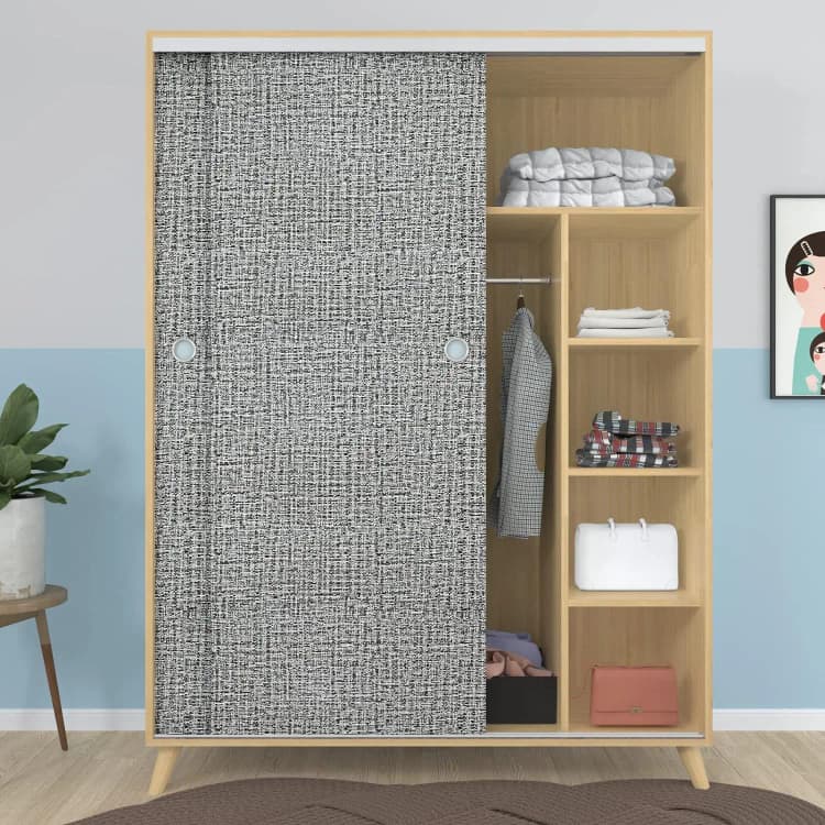 COWINLIFE DECO Grey Textured Peel and Stick Wall Paper Grasscloth Waterproof Self-Adhesive Vinyl Fabric Linen Wallpaper for Bedroom detail 4