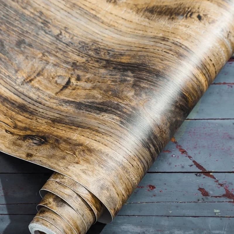 COWINLIFE DECO Wholesale Wood Texture Sticker Kitchen Wrap PVC Vinyl Self Adhesive Peel and Stick Wallpaper Furniture Renovation