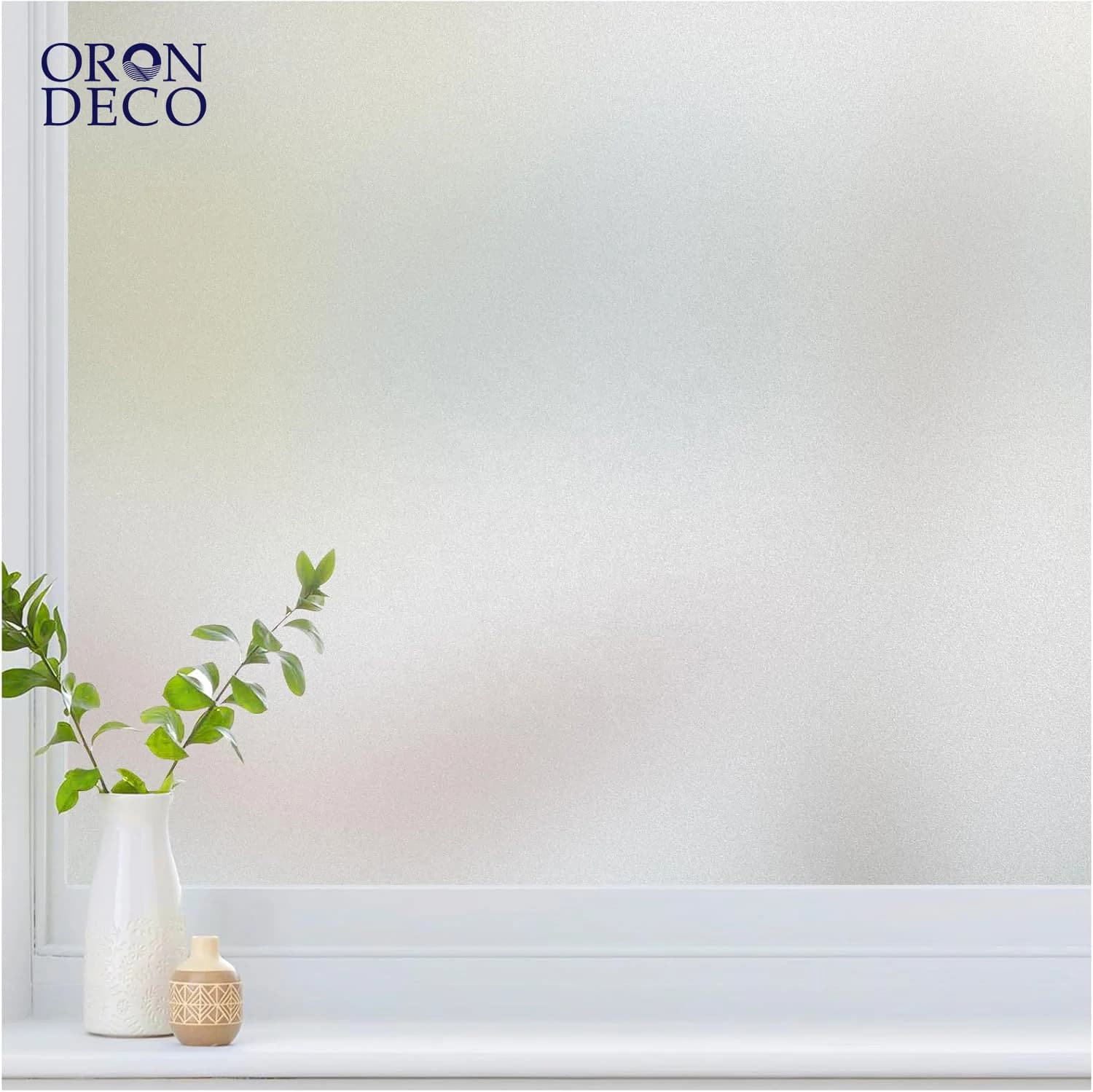 COWINLIFE DECO Design Customization Frosted Window Privacy Glass Film Static Cling Non-Adhesive for Bedroom Bathroom Home Office