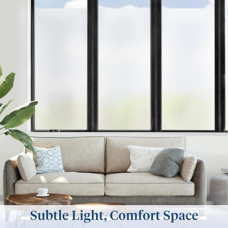COWINLIFE DECO Design Customization Frosted Window Privacy Glass Film Static Cling Non-Adhesive for Bedroom Bathroom Home Office detail 2