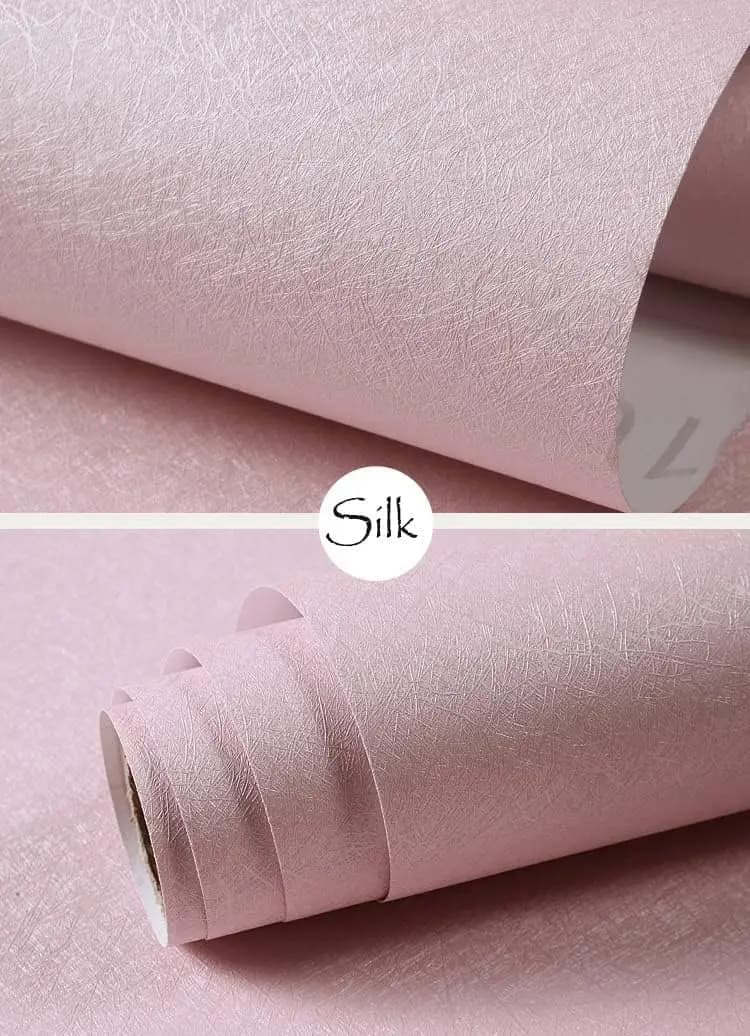 COWINLIFE DECO Custom Pink Silk Wallpaper Peel and Stick Vinyl Self Adhesive Waterproof for Girls Room Walls Easy to Install detail 2