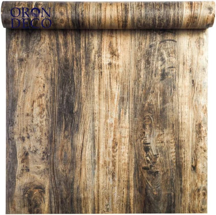 COWINLIFE DECO High Quality Wood Texture Sticker Kitchen Wrap PVC Vinyl Self-Adhesive Peel and Stick Wallpaper Furniture Renovation detail 1